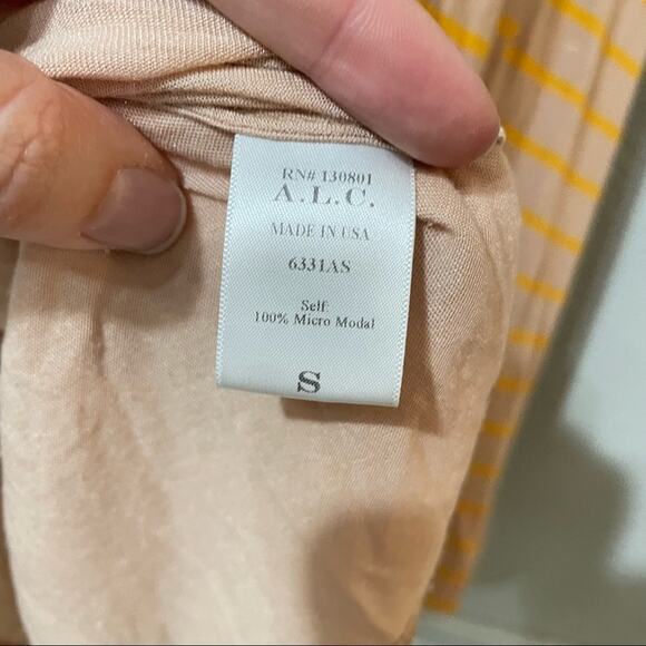 ALC Orange Striped Tee Shirt Dress Womens S Short Sleeve Casual Beachy Quiet Lux - Picture 7 of 11